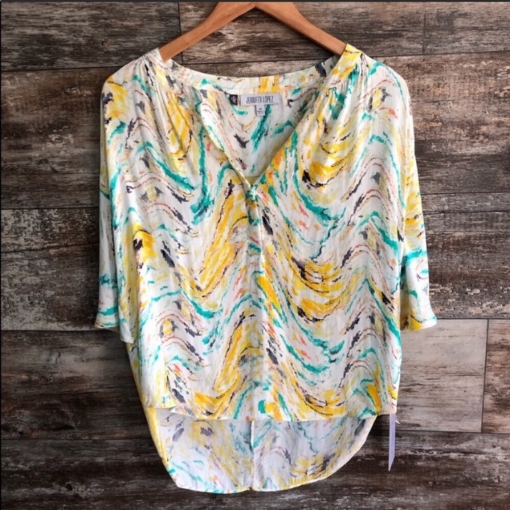 Jennifer Lopez NWT Marble Swirl Dolman Top